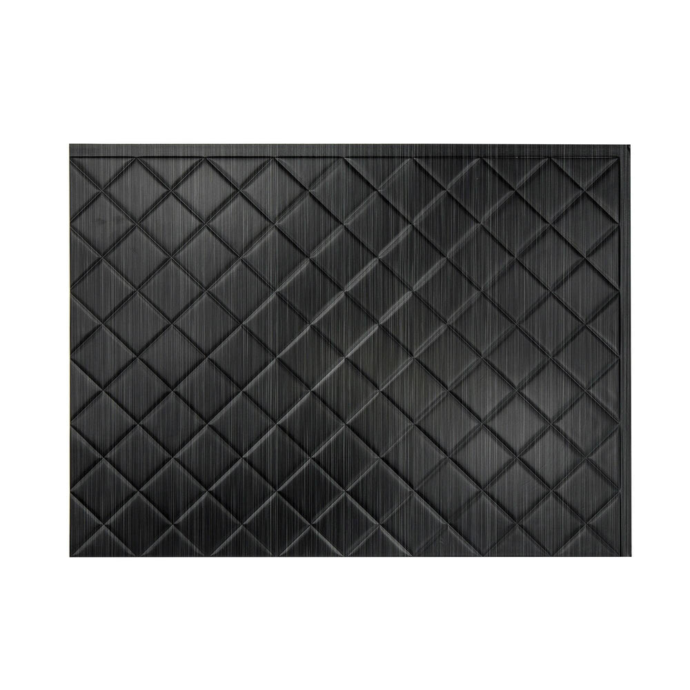 Fasade Quilted Decorative Vinyl Backsplash Panel - 5 Pack - Brushed Onyx PB5442