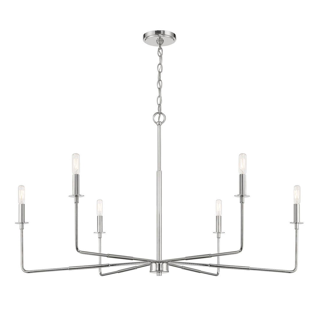 Mager 6 - Light Candle Style Classic Chandelier Three Posts Finish: Polished Nickel