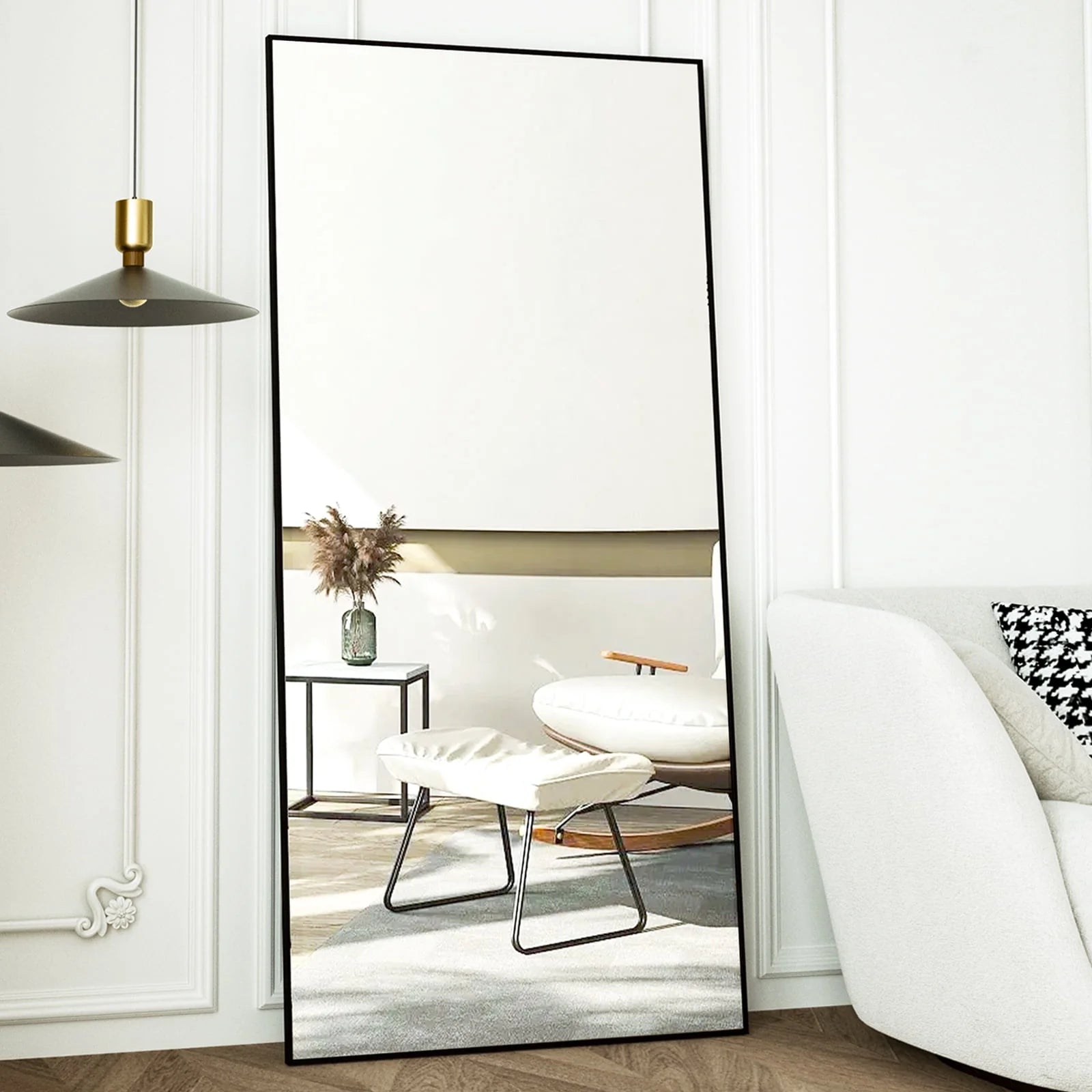 BEAUTYPEAK Full Length Mirror 71"x26" Rectangle Wall Mirror Floor Mirrors for Leaning, Black