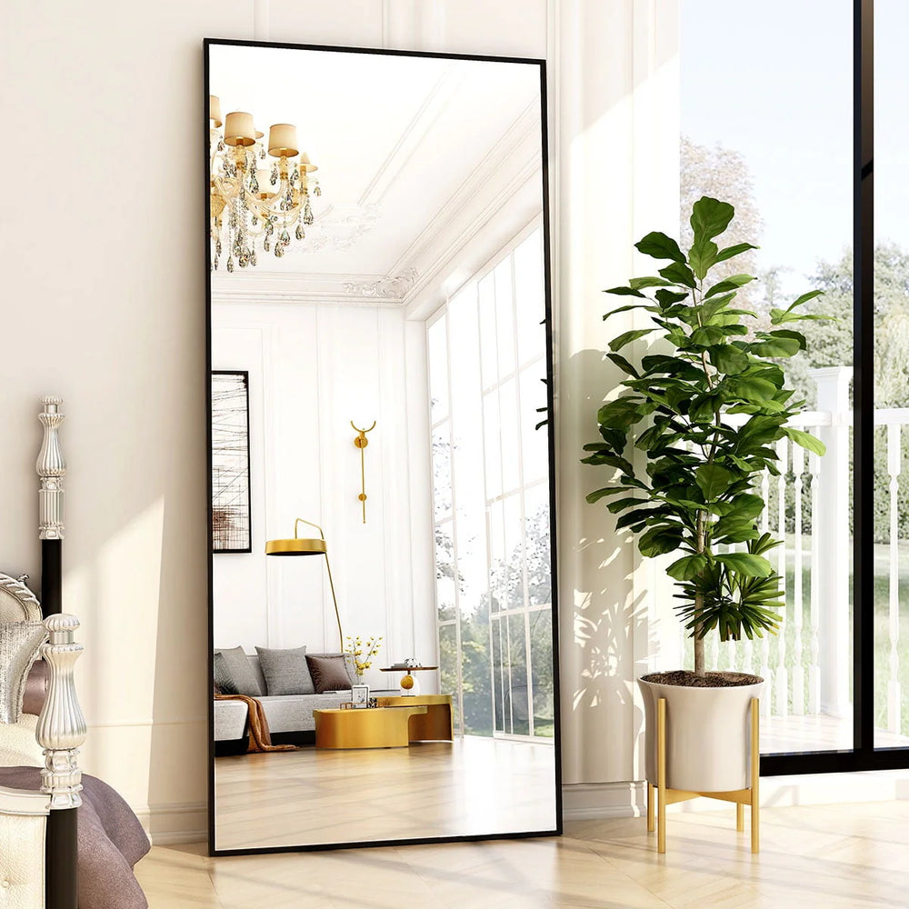 BEAUTYPEAK Full Length Mirror 71"x26" Rectangle Wall Mirror Floor Mirrors for Leaning, Black