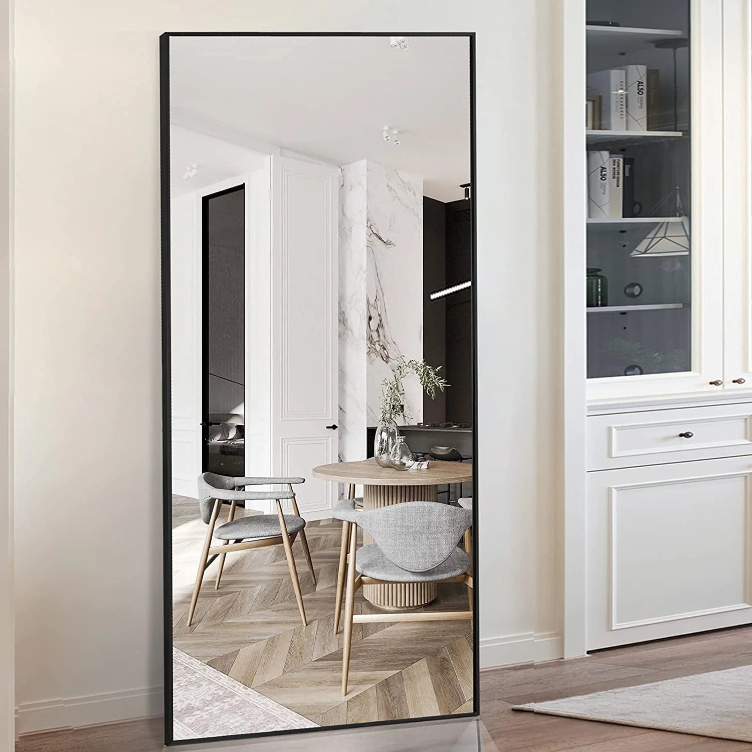 BEAUTYPEAK Full Length Mirror 71"x26" Rectangle Wall Mirror Floor Mirrors for Leaning, Black